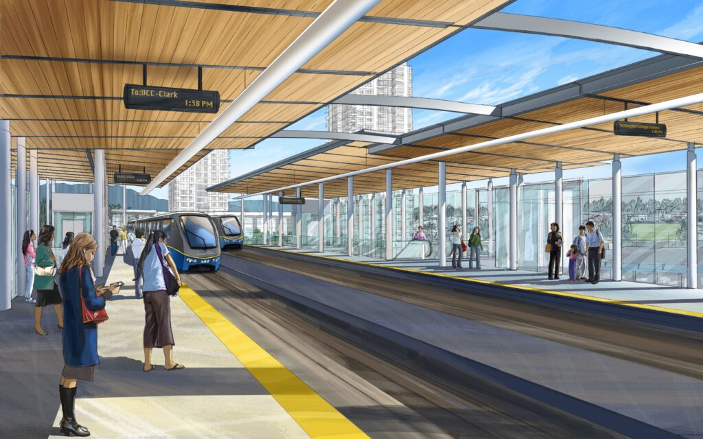 Render of Evergreen Line at Burquitlam Station