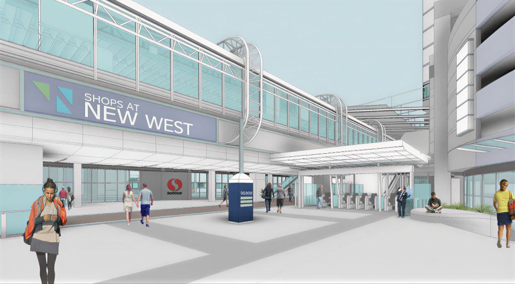 Render of New Westminster Station developent (Plaza 88)
