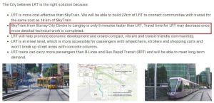See here for the City's misleading claim on LRT vs SkyTrain