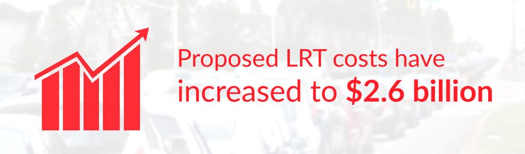 LRT cost increase header