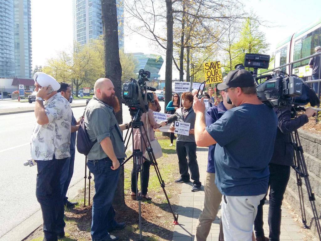 SkyTrain for Surrey rally against LRT