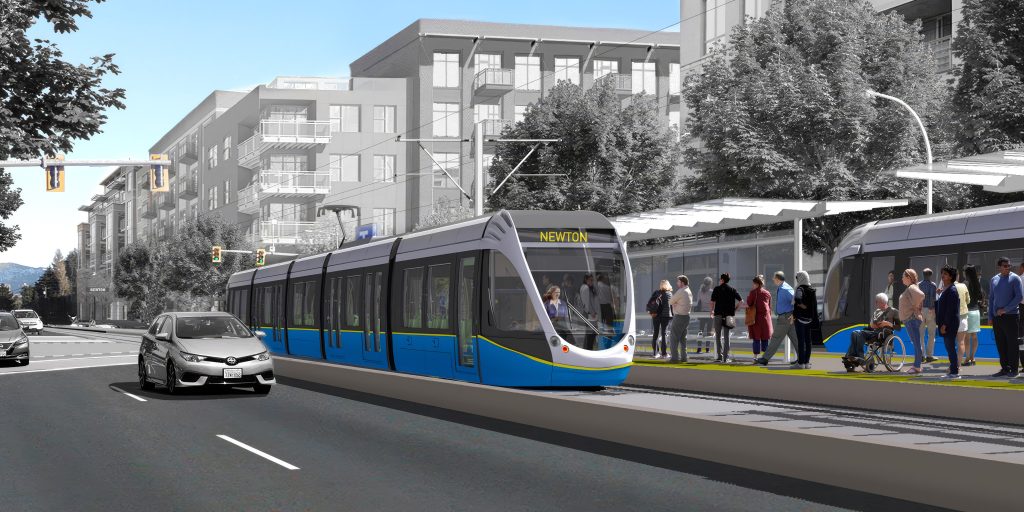 Concept render of Surrey LRT rtain
