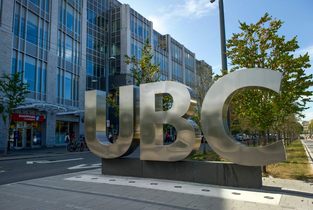 UBC letters at the UBC campus