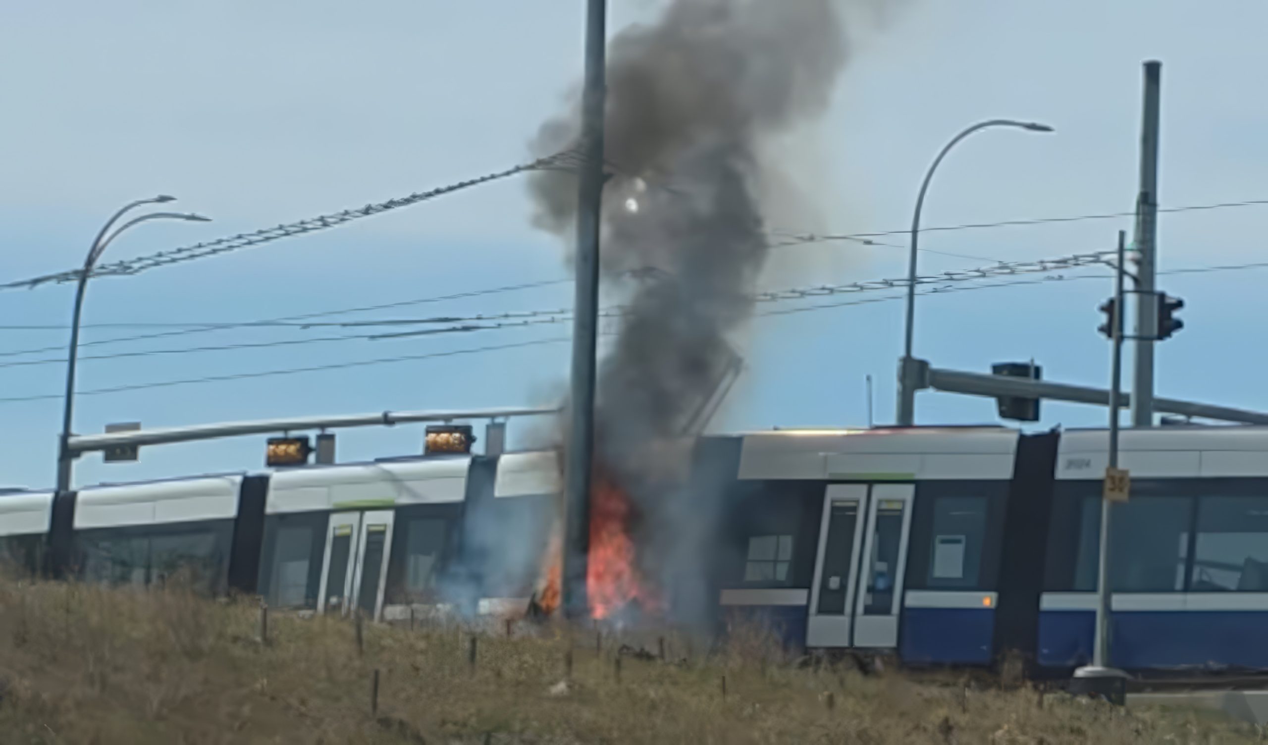 Edmonton LRT line shuts down for 20 hours after Tesla crash sets train on fire