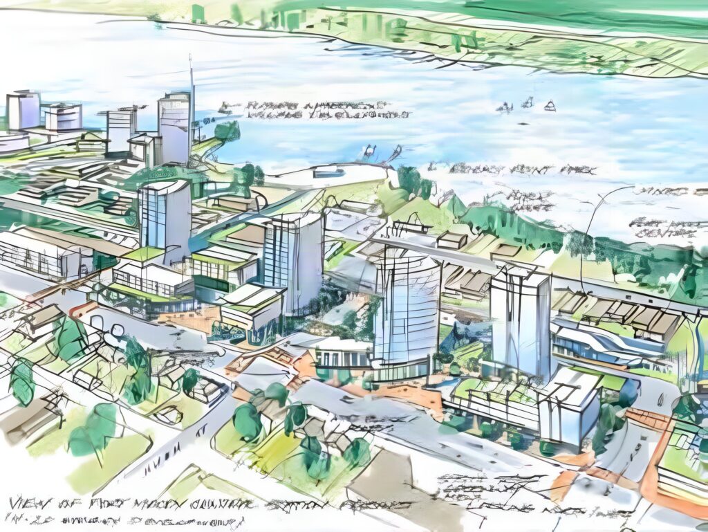 SkyTrain station integrated development render - from Port Moody's OCP draft